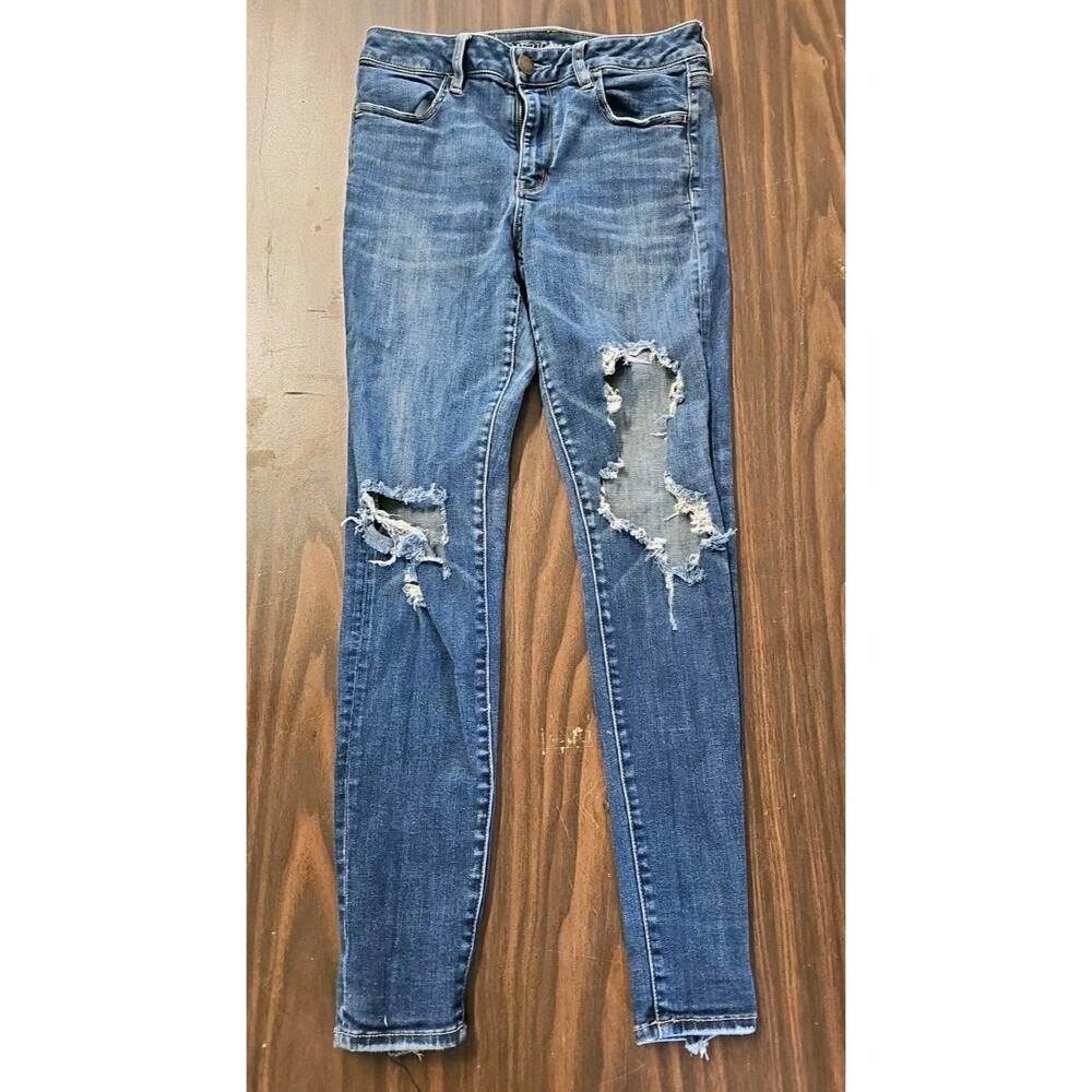 American Eagle Super Stretch X Jeans Size 8 Distressed
